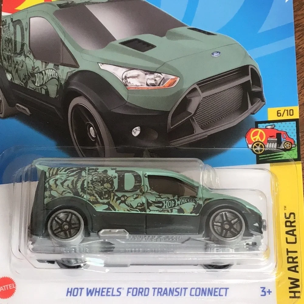 Hot Wheels Ford Transit Connect Delivery Van Hotwheels Tiger Art Car D  2023 New